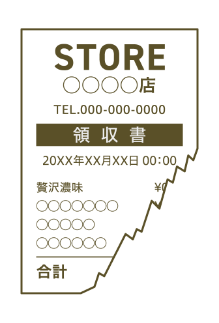 欠け・破れで、「購入店舗」「購入日時」「対象商品名・価格」「お買い上げ合計金額」がわからないレシート