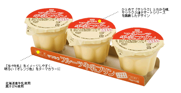 フルーツ牛乳プリン」-サツラク- 北海道のこだわり牛乳