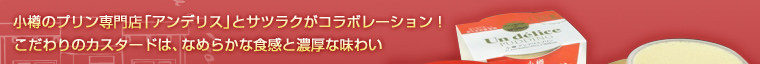 小樽のプリン専門店「アンデリス」とサツラクがコラボレーション！こだわりのカスタードは、なめらかな食感と濃厚な味わい