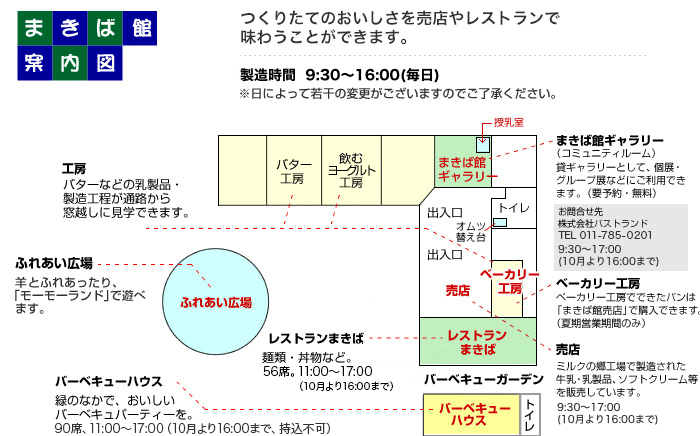 手作り工房まきば館案内図
